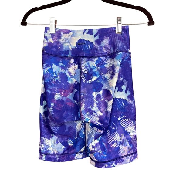 Peloton Wear It To Heart Set Womens Small Blue Purple Biker Shorts Sports Bra - Picture 6 of 13